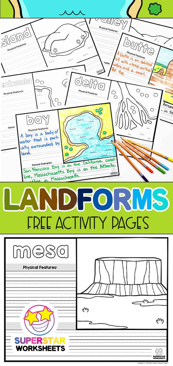 Landform Worksheets Superstar Worksheets