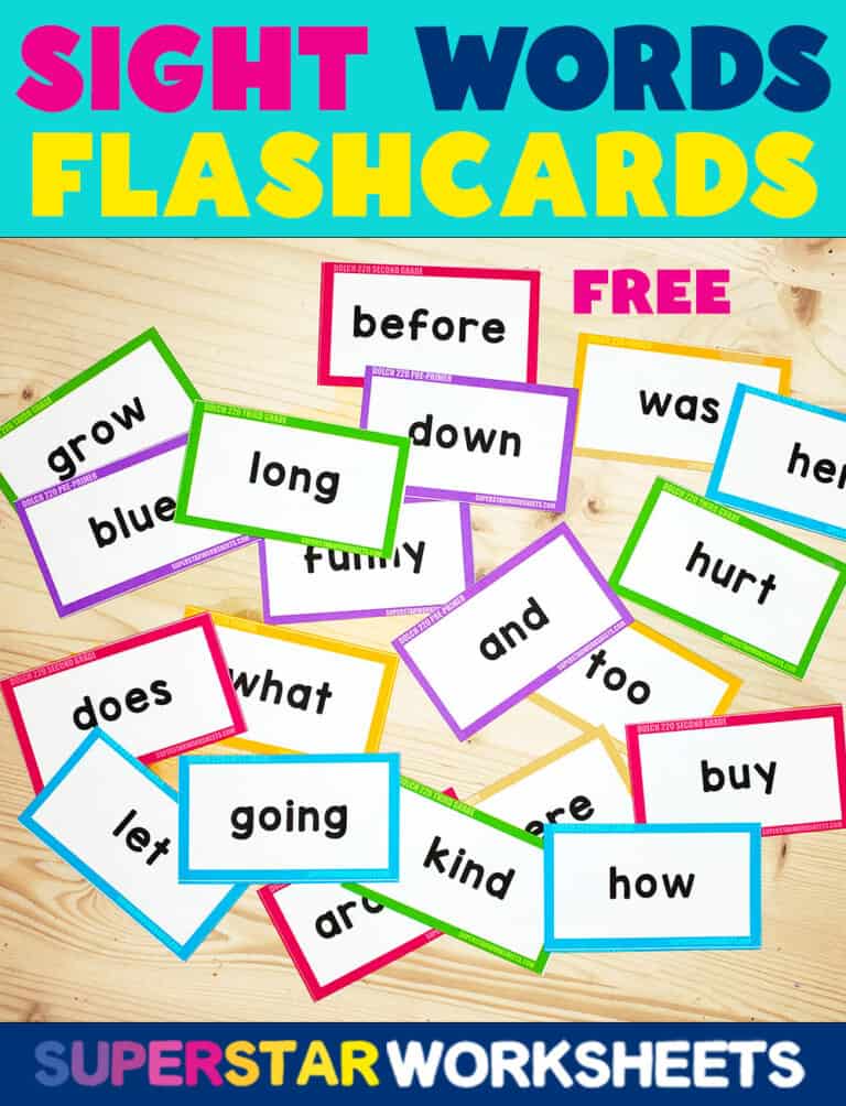 Sight Word Flashcards Superstar Worksheets