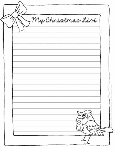 Christmas List Template Superstar Worksheets