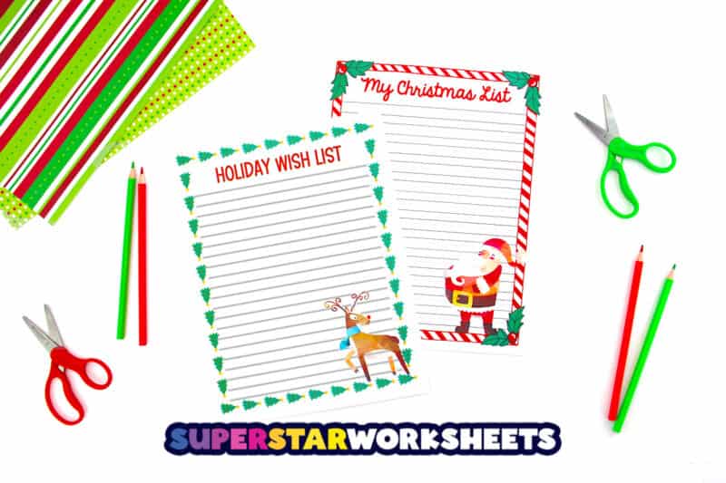 Christmas List Template Superstar Worksheets