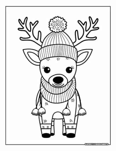 Reindeer Coloring Pages Superstar Worksheets