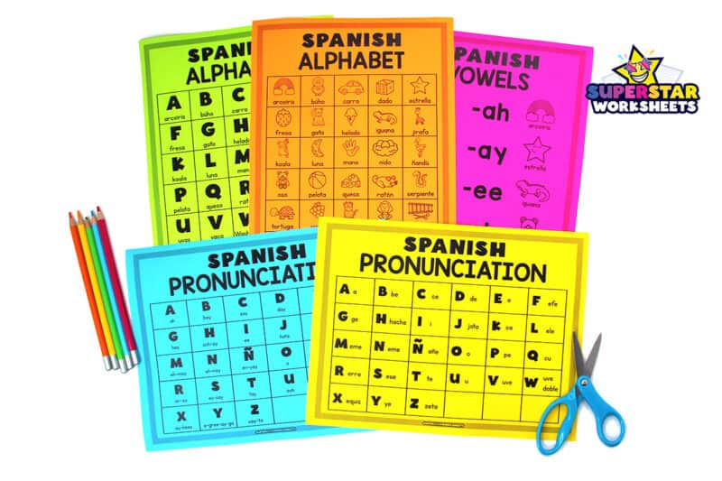 Spanish Alphabet Chart Superstar Worksheets