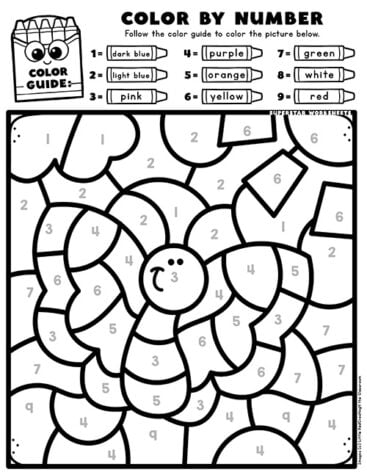 Spring Color By Number Superstar Worksheets