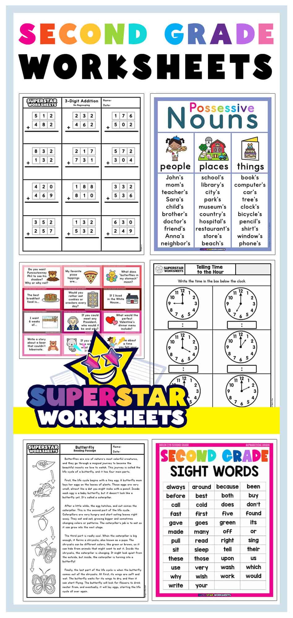 2nd Grade Worksheets Superstar Worksheets