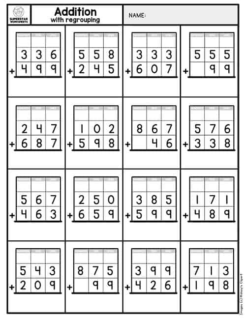 subtraction regrouping 2nd grade math worksheets school worksheets