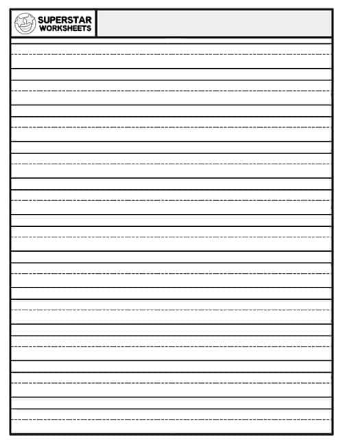 Printable Writing Paper For Handwriting For Preschool To Early Elementary