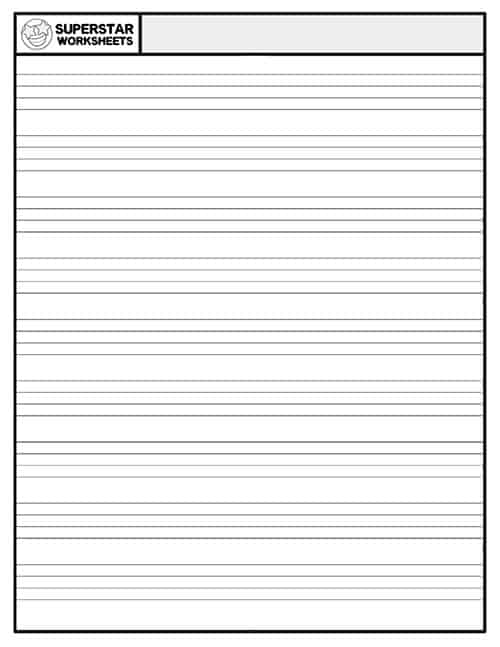 Handwriting Paper - Superstar Worksheets