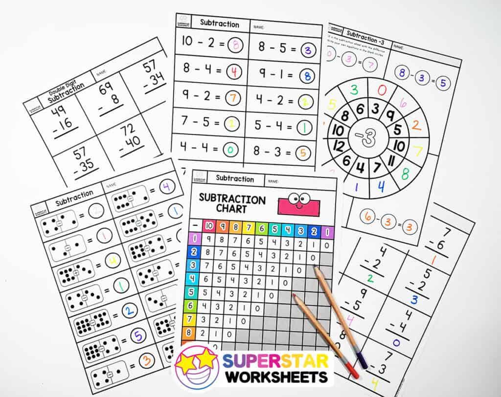 Subtraction Worksheets Superstar Worksheets