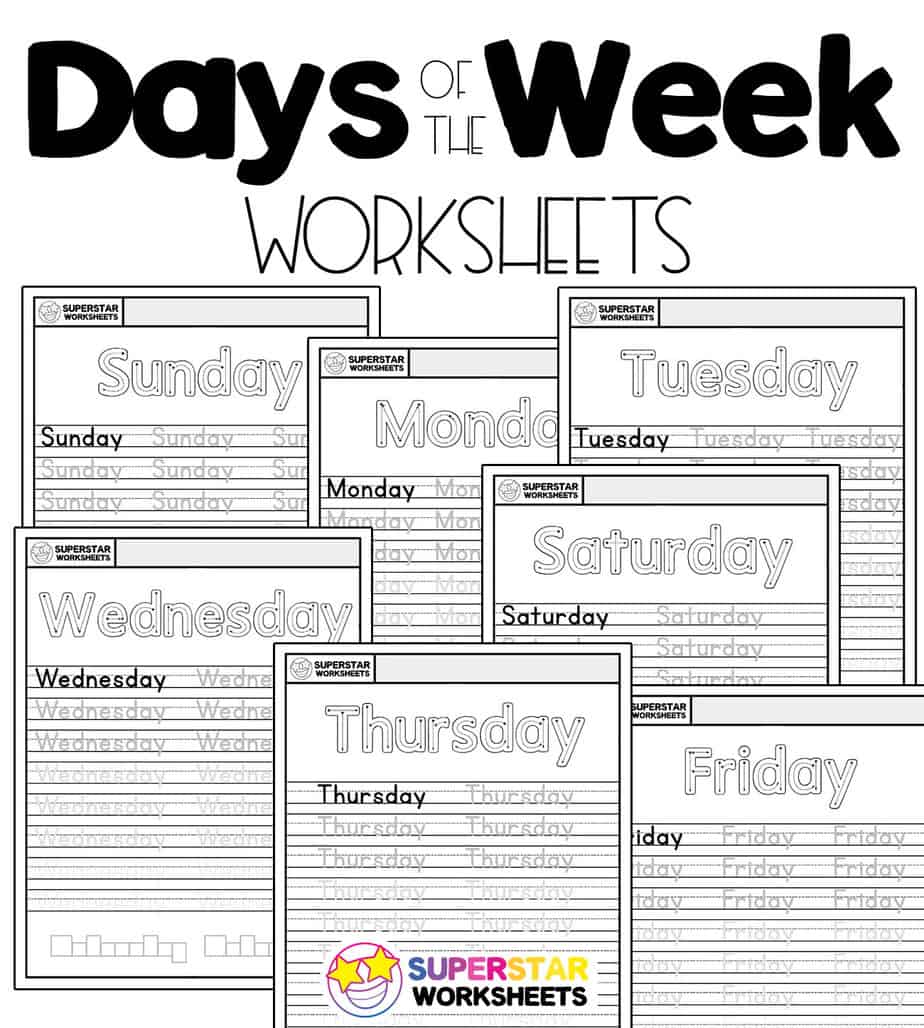 Days Of The Week Handwriting Worksheets Superstar Worksheets