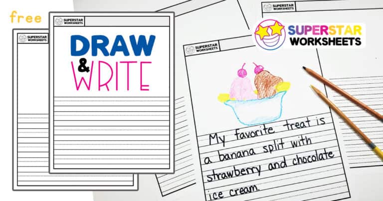 Draw & Write Paper - Superstar Worksheets