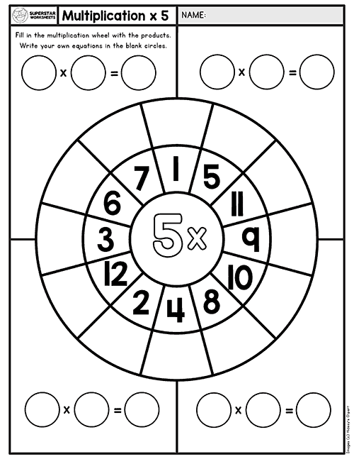 Multiplication Wheels Superstar Worksheets