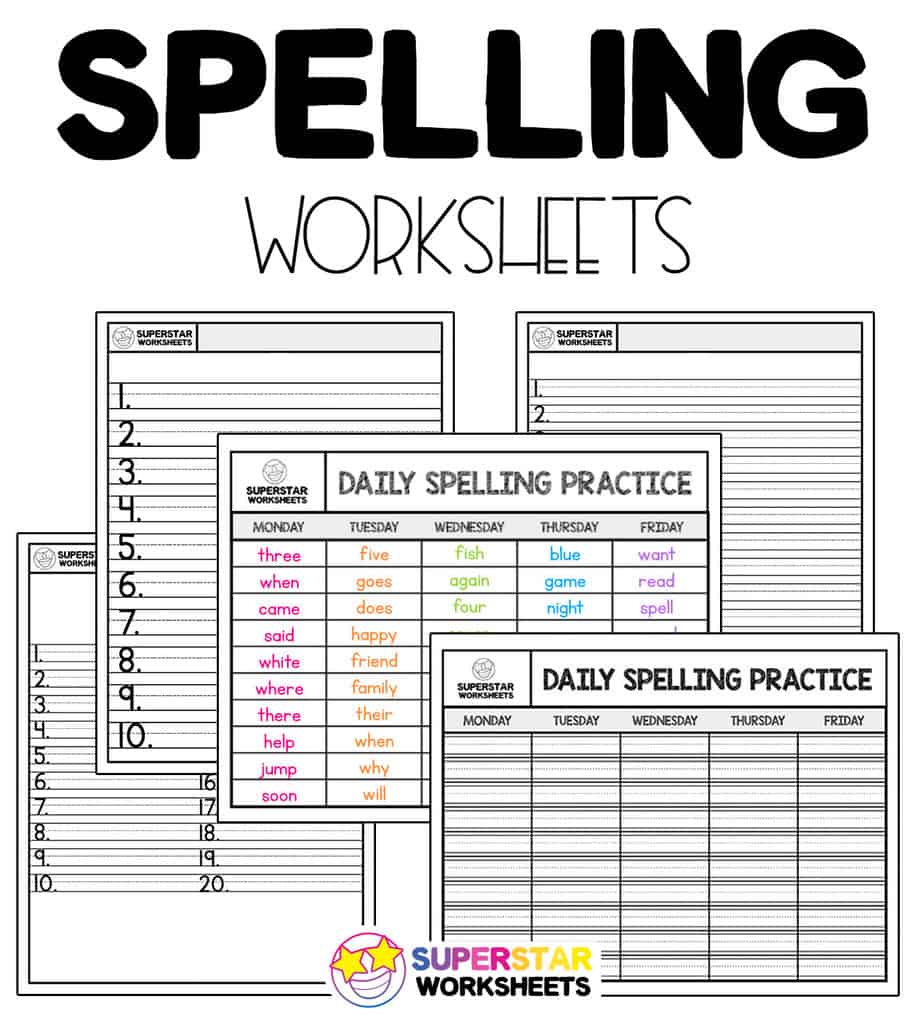 Free Spelling Worksheets Superstar Worksheets