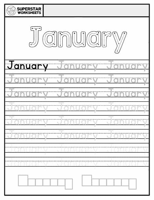 Months of the Year Handwriting Worksheets - Superstar Worksheets