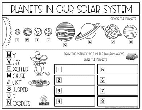 Solar System Worksheets - Superstar Worksheets