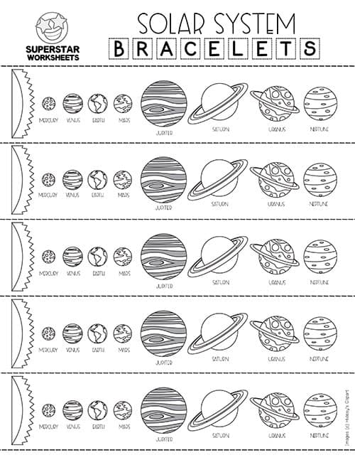 space planets worksheets