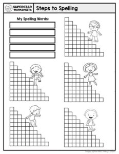 Stair Step Spelling Worksheets - Superstar Worksheets