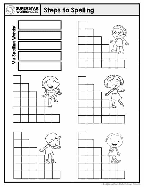 Stair Step Spelling Worksheets - Superstar Worksheets