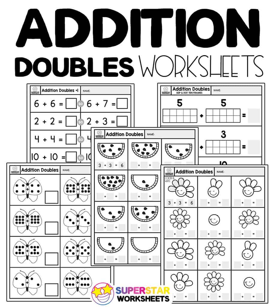 Adding Doubles Plus 2 Worksheets