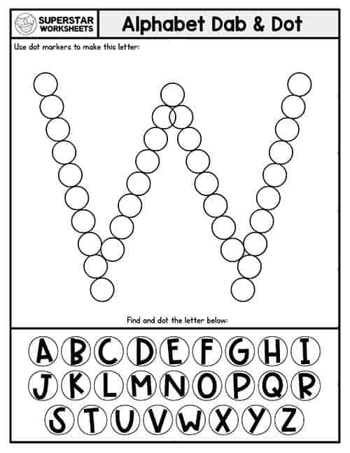 Letter W Worksheets