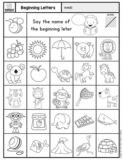 kindergarten assessment worksheets superstar worksheets