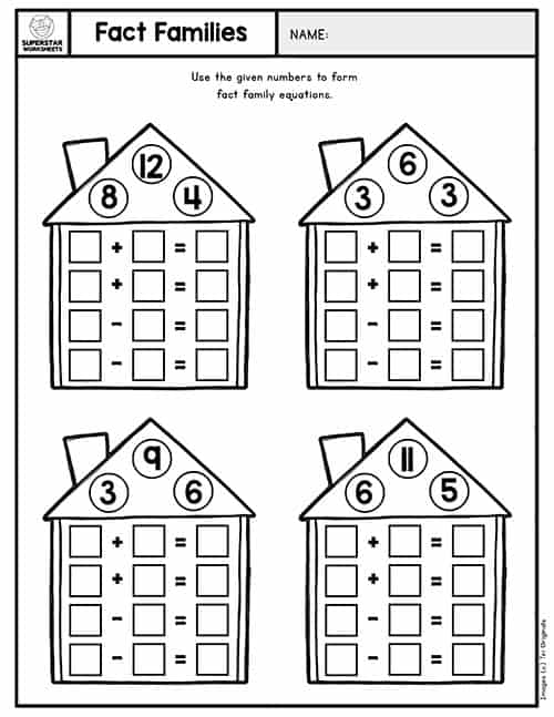 Fact Family Math Addition Worksheet
