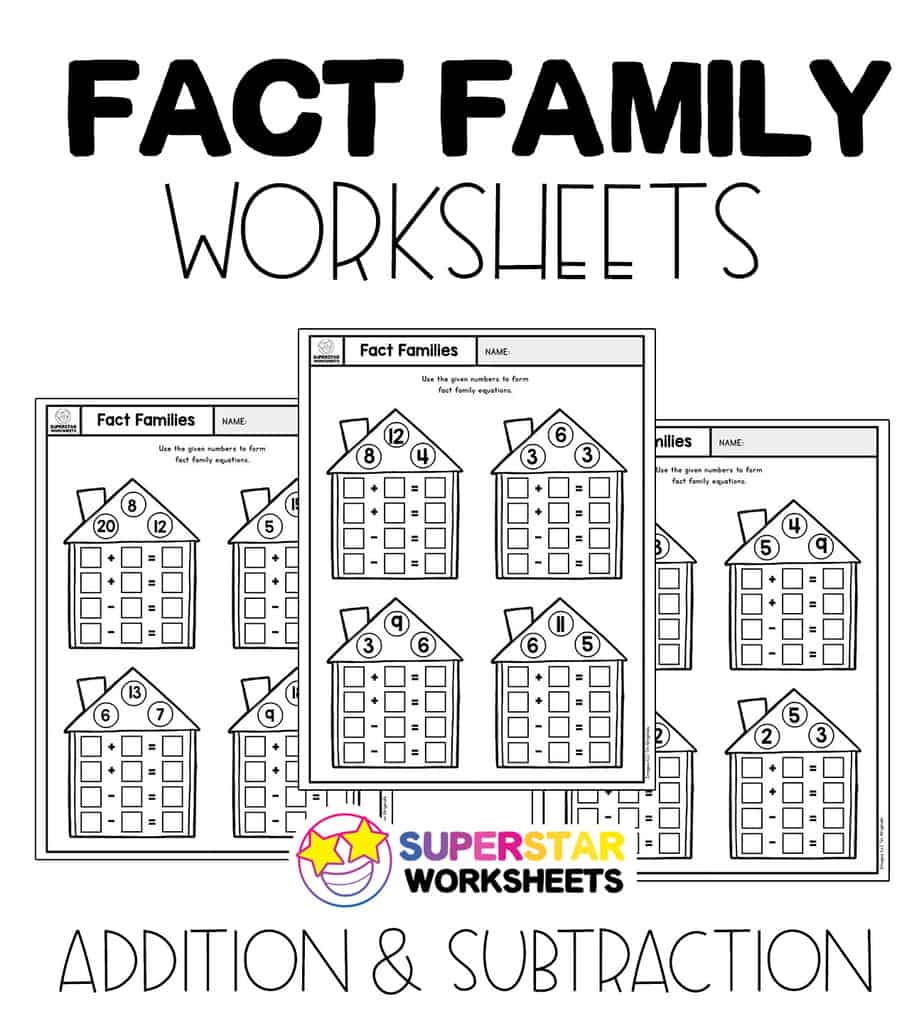 Fact Family Worksheets Superstar Worksheets