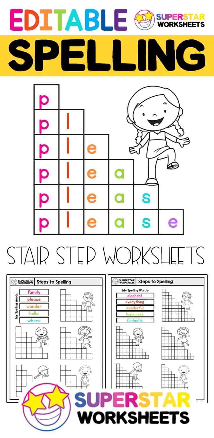 stair step spelling worksheets superstar worksheets