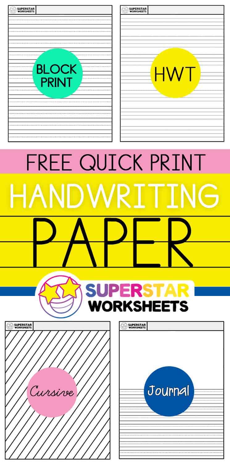 Blank Writing Paper - Superstar Worksheets