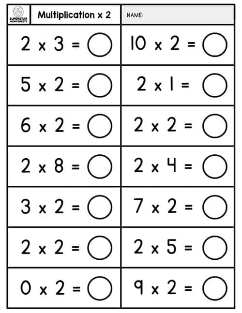 Superstar Worksheets Multiplication Chart