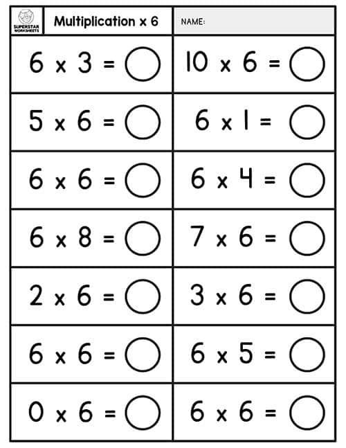 X Multiplication Worksheets