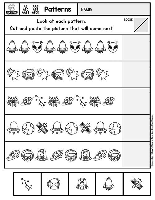 pattern worksheets superstar worksheets