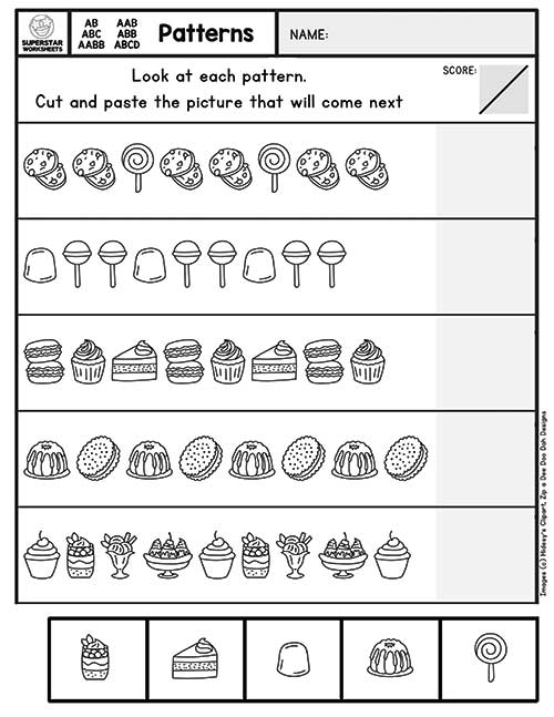 pattern worksheets superstar worksheets