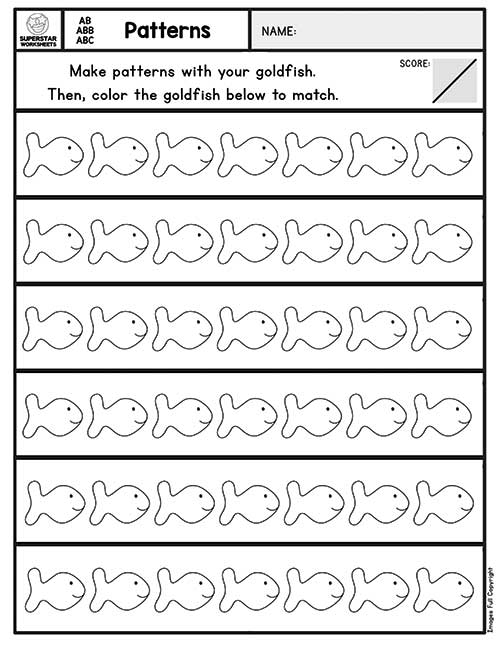 Pattern Worksheets Superstar Worksheets
