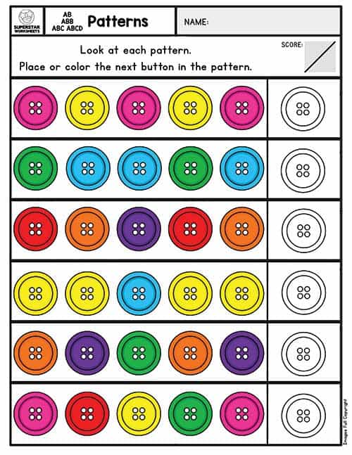 Pattern Worksheets - Superstar Worksheets