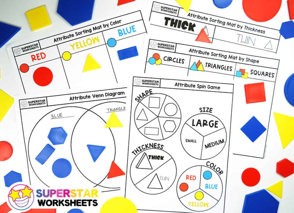 shape attributes worksheets superstar worksheets