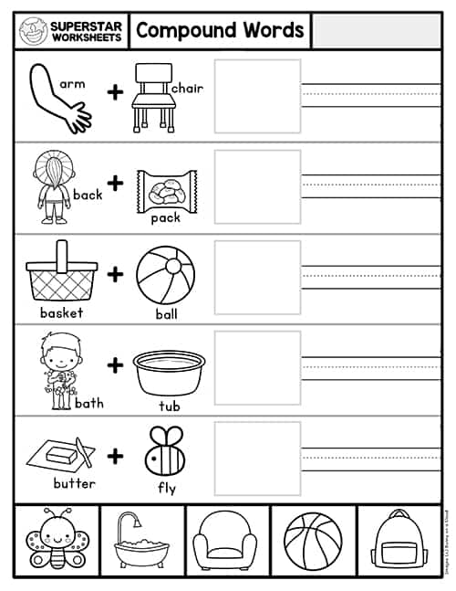 Compound Word Worksheets Kindergarten Printable Kindergarten Worksheets