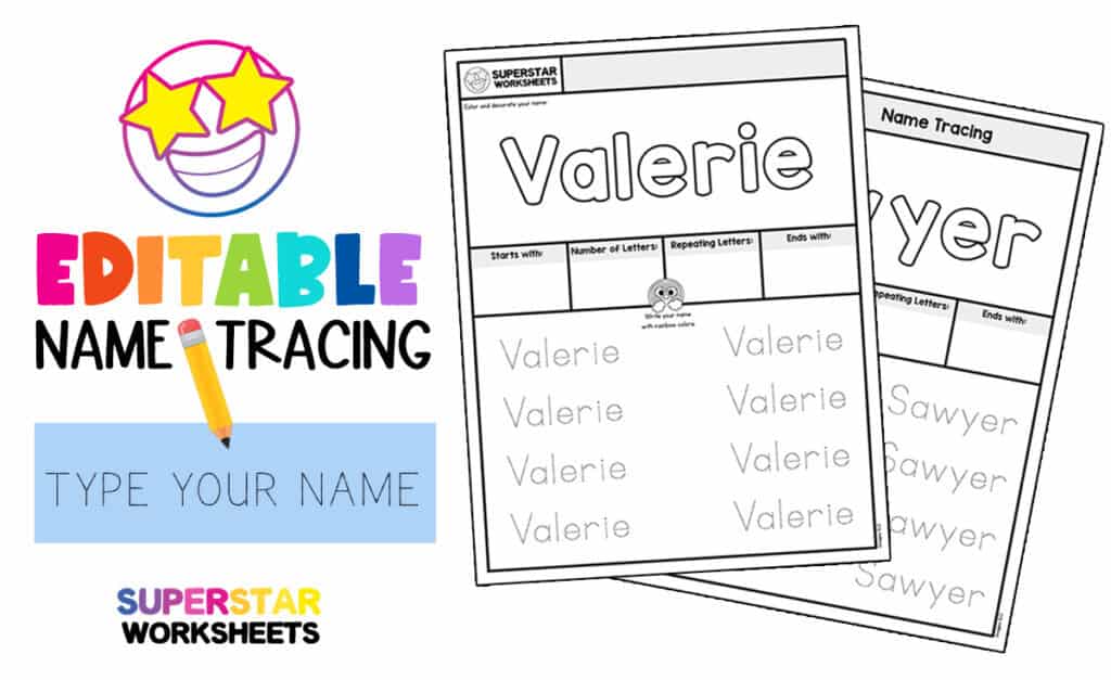 name tracing worksheets superstar worksheets