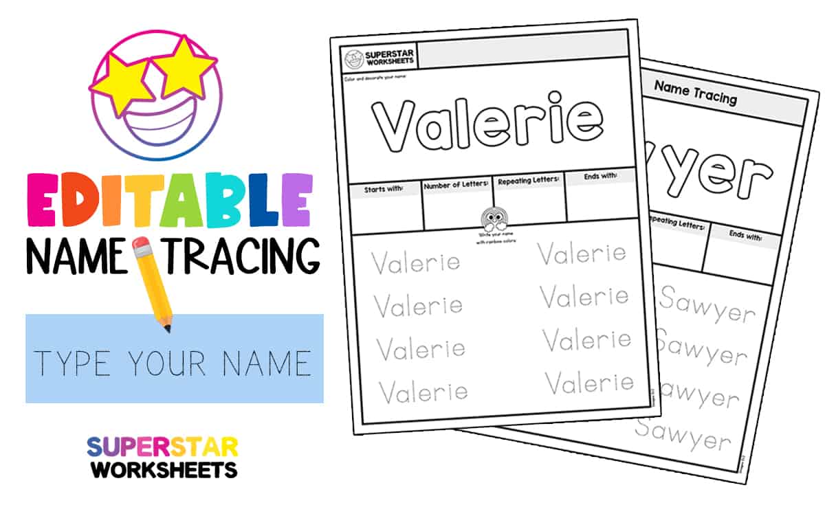 name tracing worksheets superstar worksheets