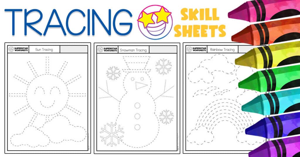 Preschool Tracing Worksheets - Superstar Worksheets