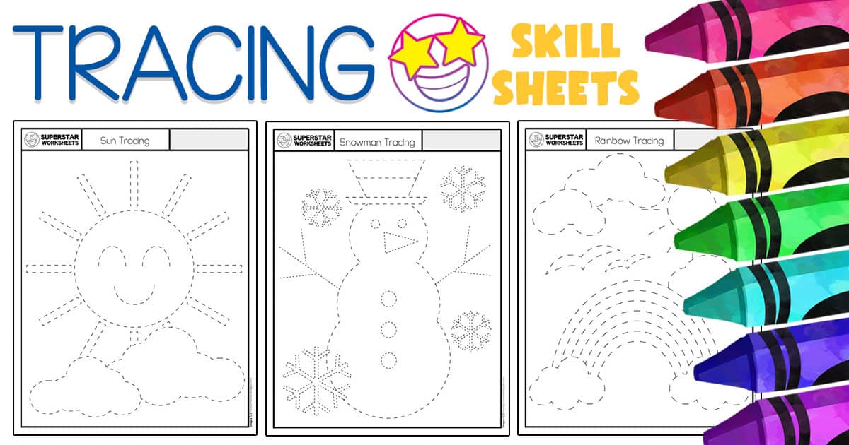 Pencil Trace Worksheet  Free preschool worksheets, Tracing