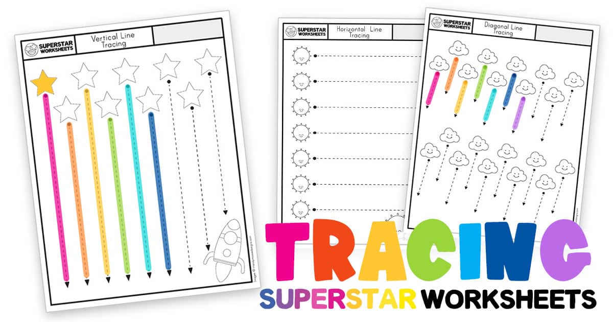 tracing vertical lines worksheets