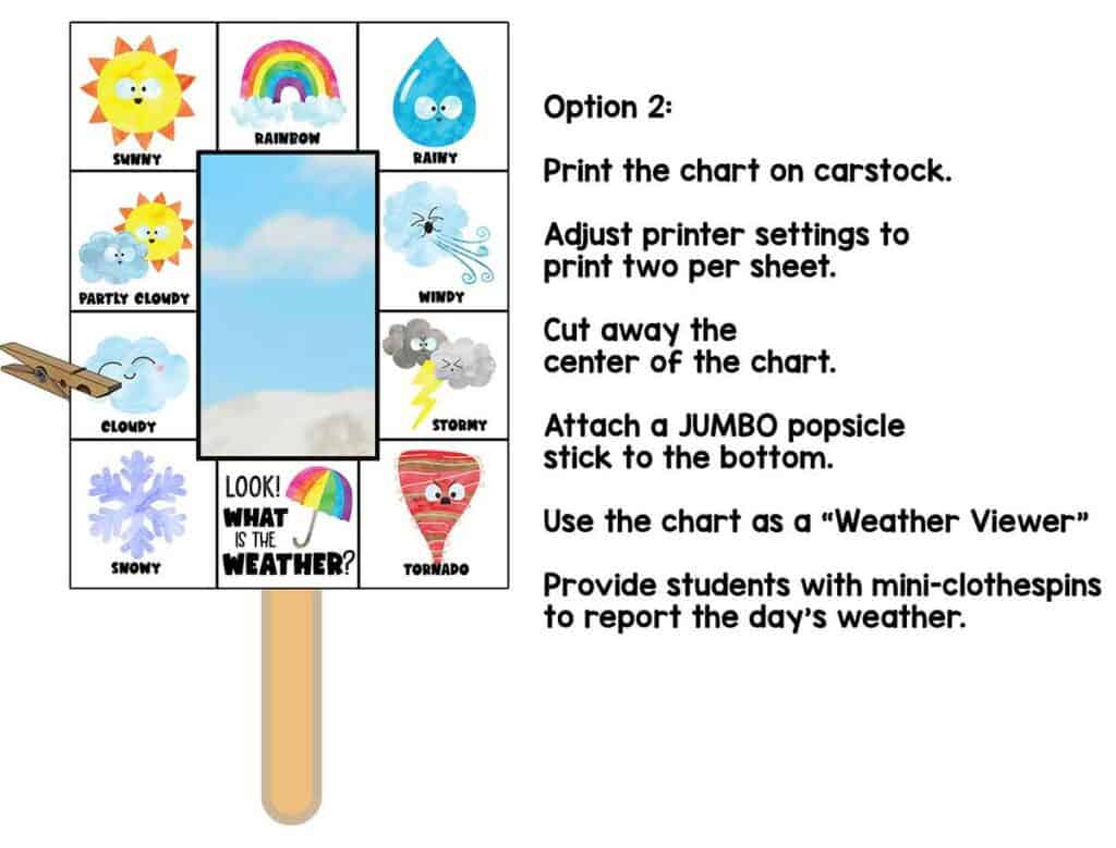 printable weather chart for kindergarten