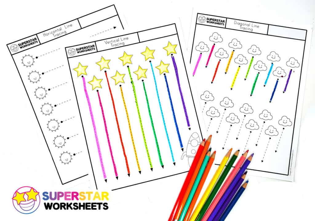 tracing lines worksheet superstar worksheets