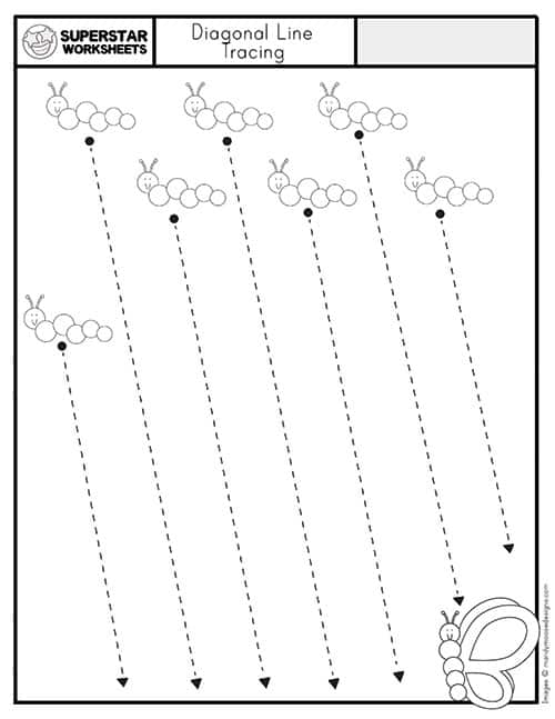 Diagonal Lines Trace Worksheet Shape Worksheets For P - vrogue.co