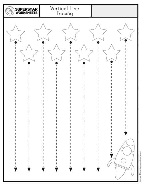 tracing vertical lines worksheets