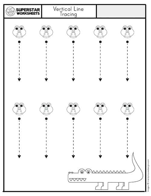 Vertical Line Tracing Worksheets
