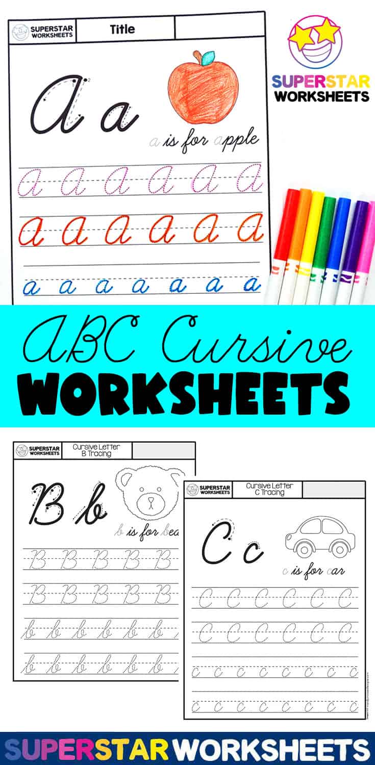 Cursive Tracing Worksheets - Superstar Worksheets