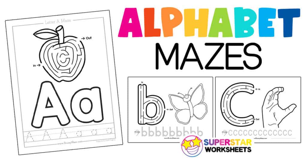 letter printable mazes for kids