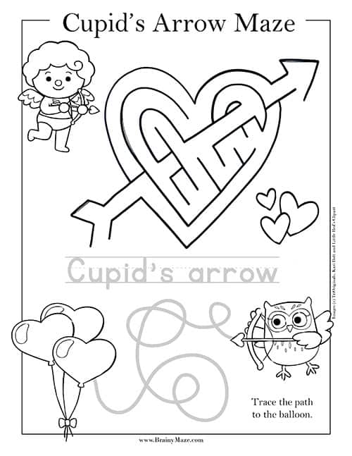 Valentine s Day Mazes Superstar Worksheets