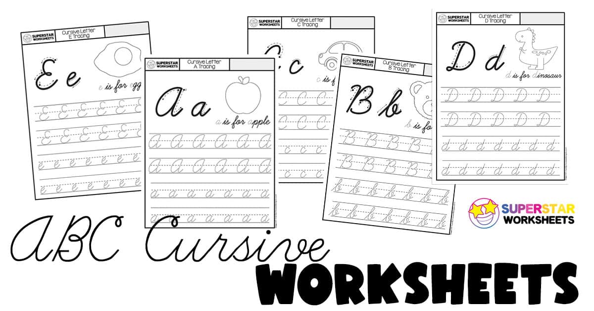 Cursive Tracing Worksheets Superstar Worksheets